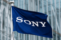 A flag bearing the Sony Group Corp. logo outside the company's headquarters in Tokyo, Japan, on Thursday, June 6, 2024. The Japanese company said it expects sales revenue to be ¥12.3 trillion in the year through March 2025. Photographer: Kiyoshi Ota/Bloomberg via Getty Images